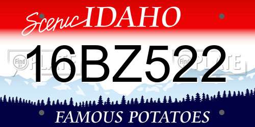 16BZ522 Idaho License Plate