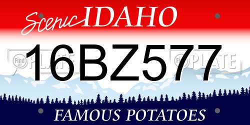 16BZ577 Idaho License Plate