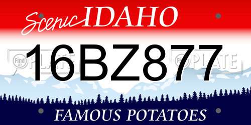 16BZ877 Idaho License Plate