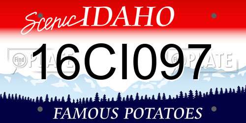 16CI097 Idaho License Plate