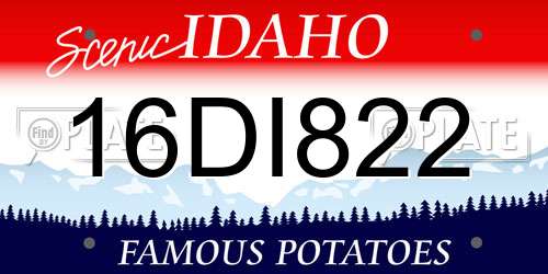 16DI822 Idaho License Plate