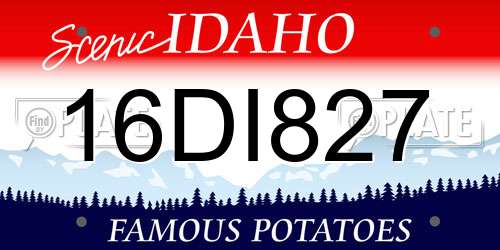 16DI827 Idaho License Plate