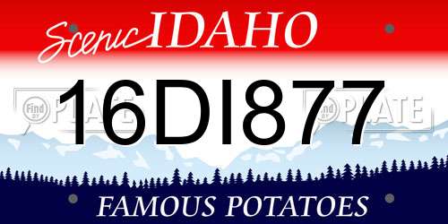 16DI877 Idaho License Plate