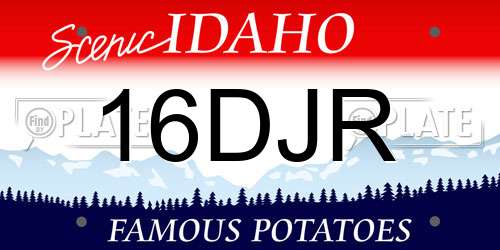 16DJR Idaho License Plate