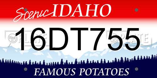 16DT755 Idaho License Plate