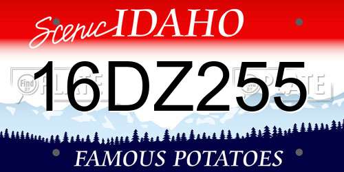 16DZ255 Idaho License Plate