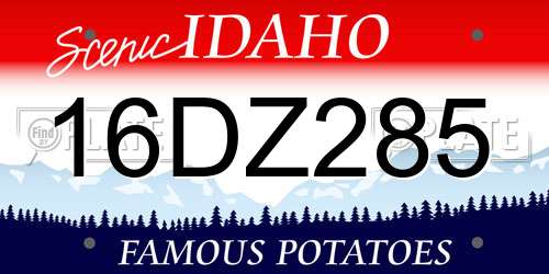 16DZ285 Idaho License Plate