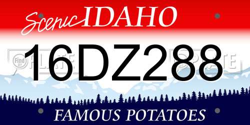 16DZ288 Idaho License Plate