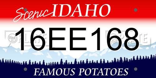 16EE168 Idaho License Plate