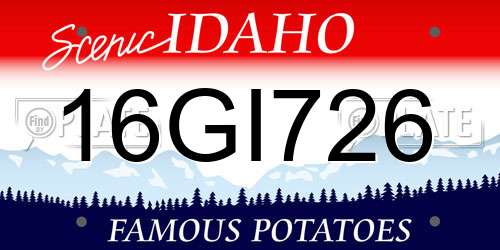 16GI726 Idaho License Plate