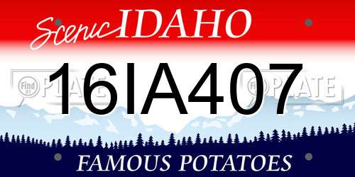 16IA407 Idaho License Plate