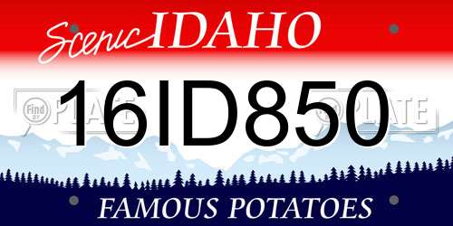 16ID850 Idaho License Plate