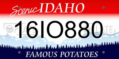 16IO880 Idaho License Plate