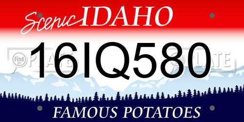 16IQ580 Idaho License Plate