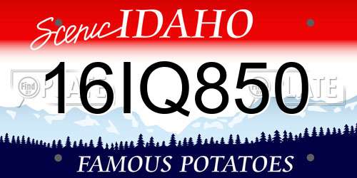 16IQ850 Idaho License Plate