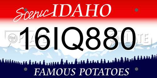 16IQ880 Idaho License Plate