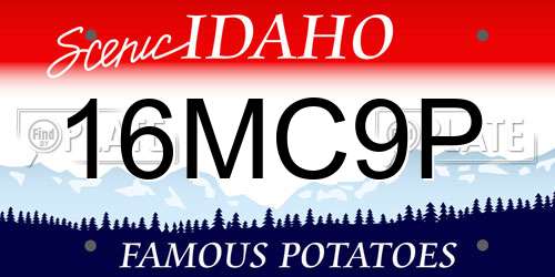 16MC9P Idaho License Plate