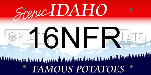 16NFR Idaho License Plate