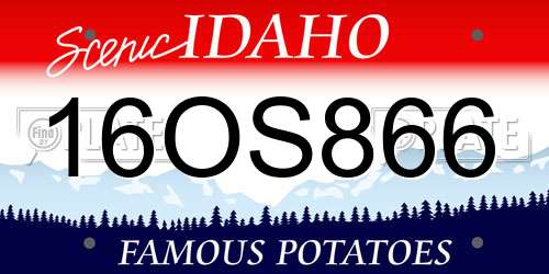 16OS866 Idaho License Plate