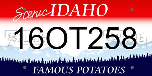 16OT258 Idaho License Plate