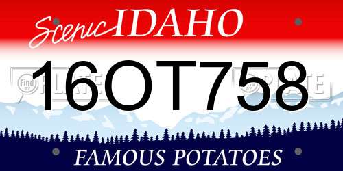 16OT758 Idaho License Plate