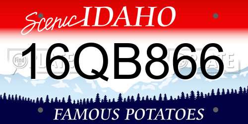 16QB866 Idaho License Plate