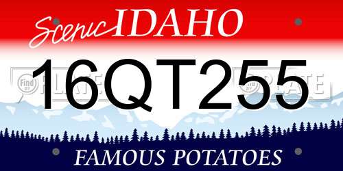 16QT255 Idaho License Plate