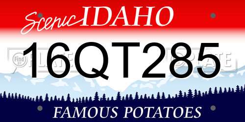 16QT285 Idaho License Plate