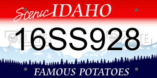 16SS928 Idaho License Plate