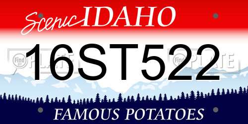 16ST522 Idaho License Plate
