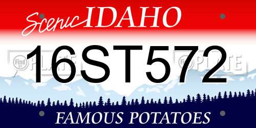 16ST572 Idaho License Plate