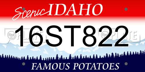 16ST822 Idaho License Plate