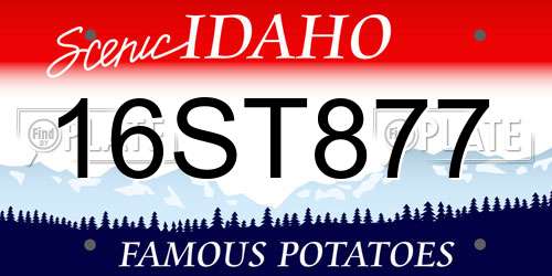 16ST877 Idaho License Plate