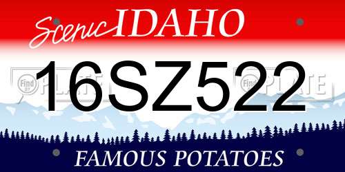 16SZ522 Idaho License Plate