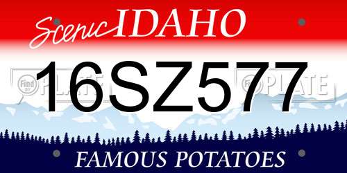16SZ577 Idaho License Plate