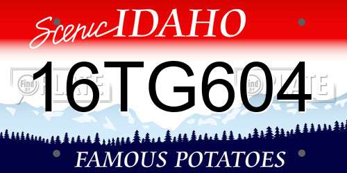16TG604 Idaho License Plate