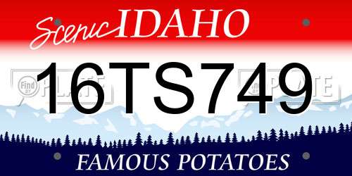 16TS749 Idaho License Plate