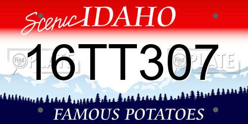 16TT307 Idaho License Plate