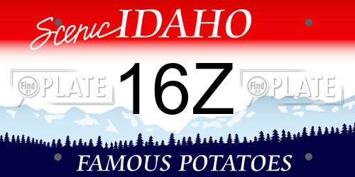 16Z Idaho License Plate