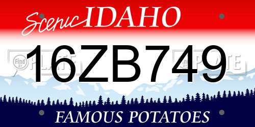 16ZB749 Idaho License Plate