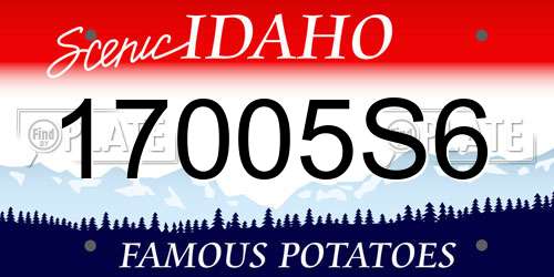 17005S6 Idaho License Plate