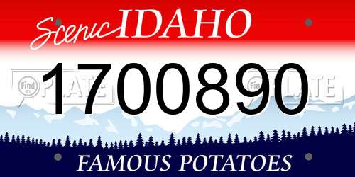 1700890 Idaho License Plate