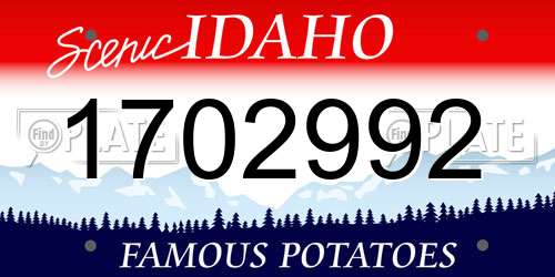 1702992 Idaho License Plate