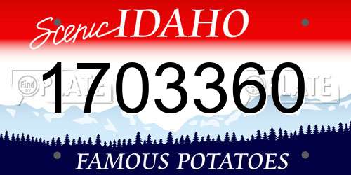 1703360 Idaho License Plate