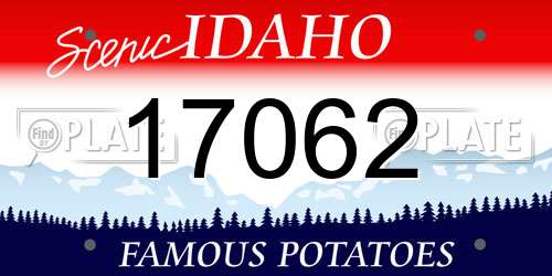 17062 Idaho License Plate