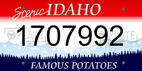 1707992 Idaho License Plate