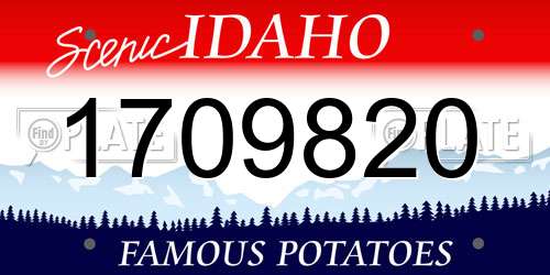 1709820 Idaho License Plate