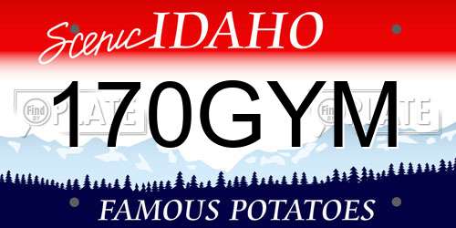 170GYM Idaho License Plate