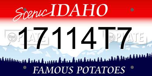 17114T7 Idaho License Plate