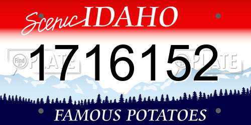 1716152 Idaho License Plate